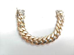 Solid Mens 10k Yellow Gold 17mm Cuban Link 147 grams Bracelet