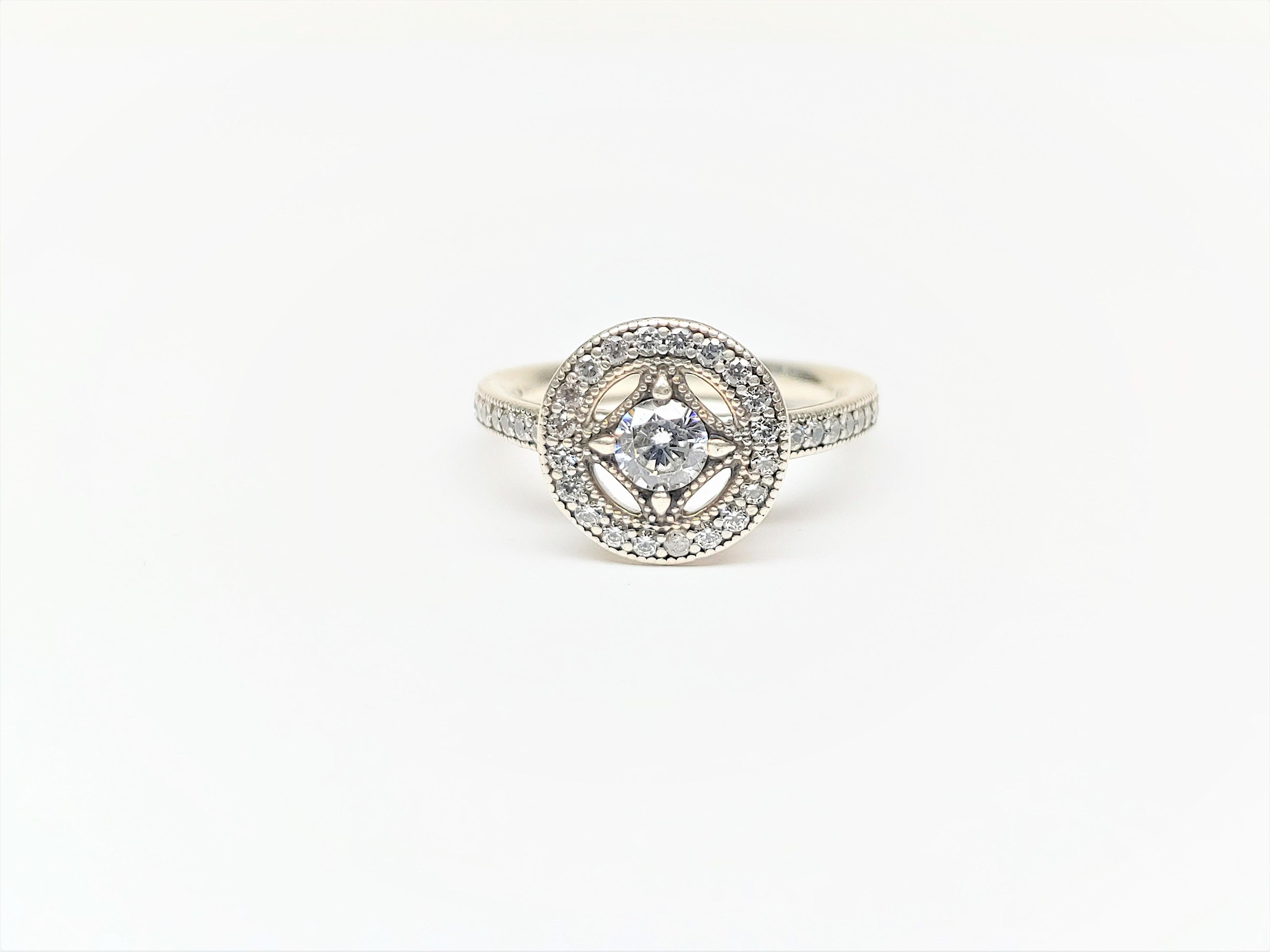 Designer Pandoran Woman's Vintage Allure Ring Size 4.5 Silver ALE 925