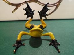 Sunbather Yellow and black frog Bronze Sculpture