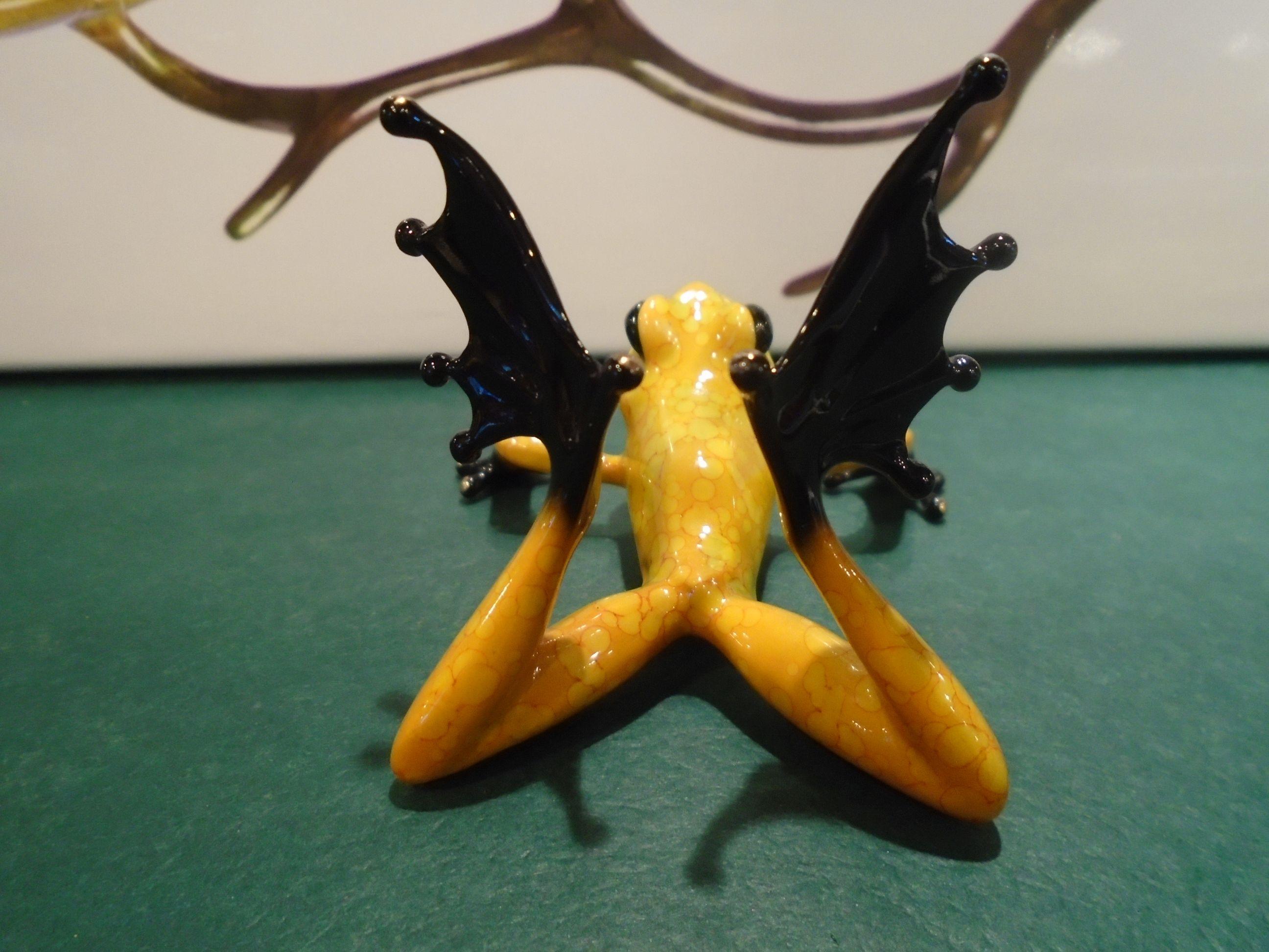 Sunbather Yellow and black frog Bronze Sculpture