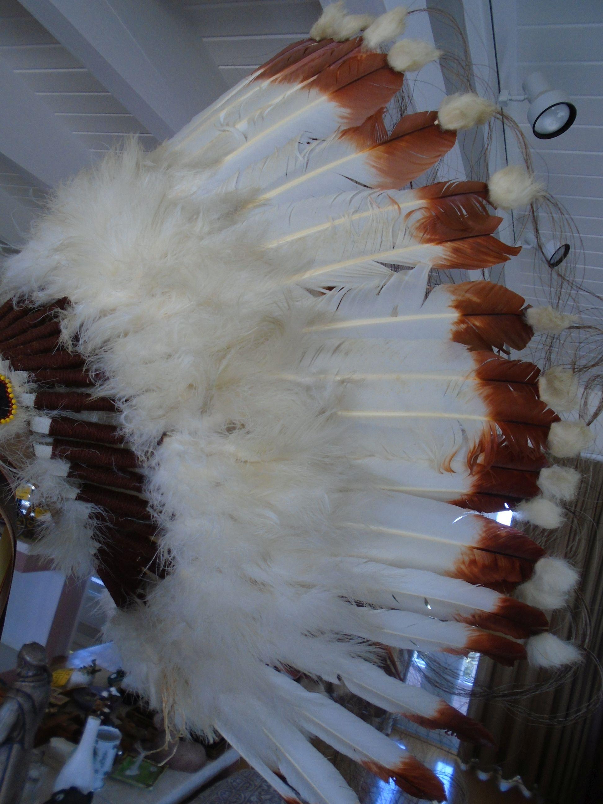 Indian Head Dress with feathers and beads