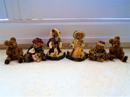 Set of 6 Boyds Bears & Friends Figurines.