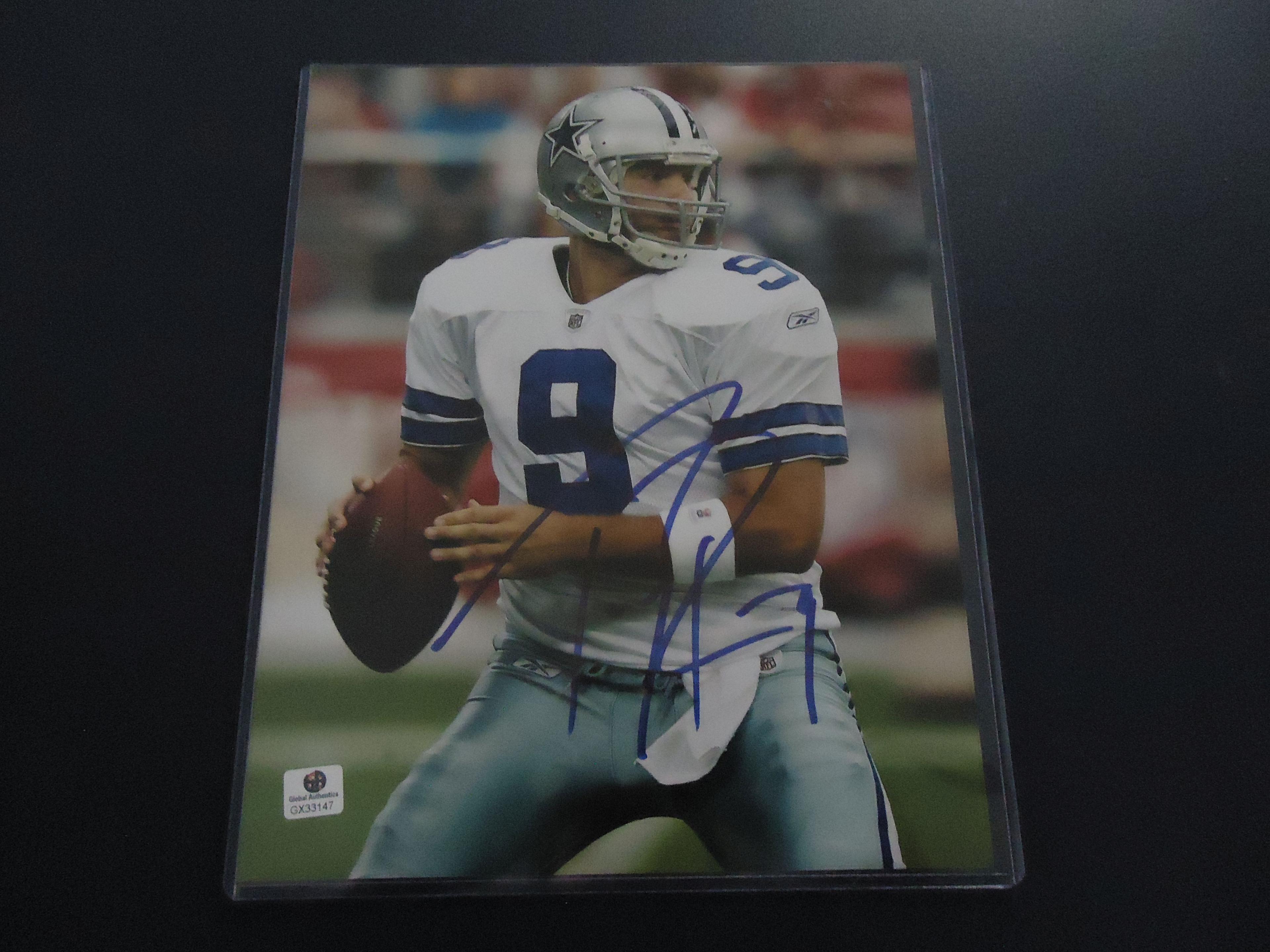 Tony Romo Dallas Cowboys Signed Autographed 8x10 color photo Certified COA 147