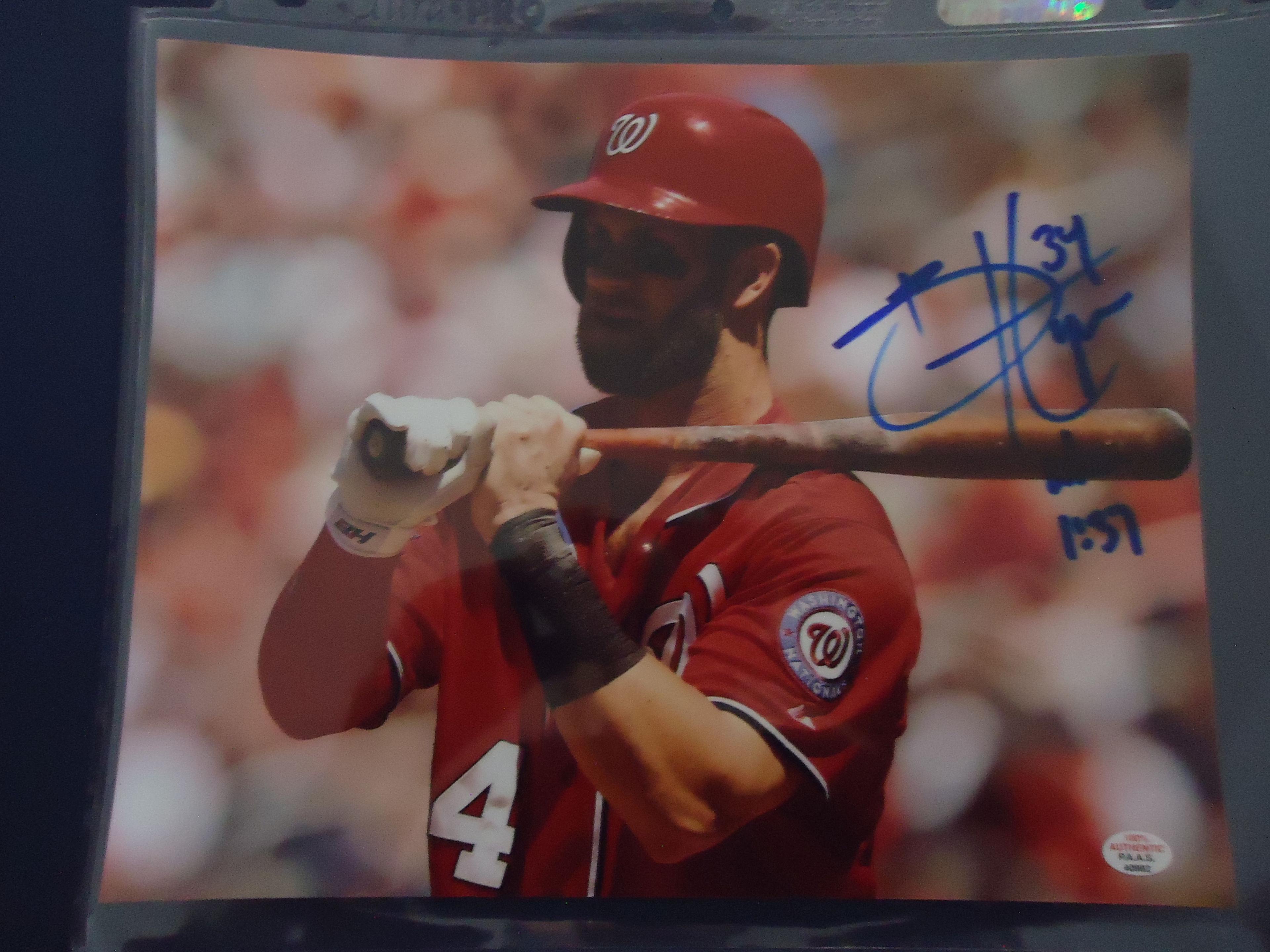 Bryce Harper Washington Nationals Signed Autographed 8x10 color photo Certified COA 992