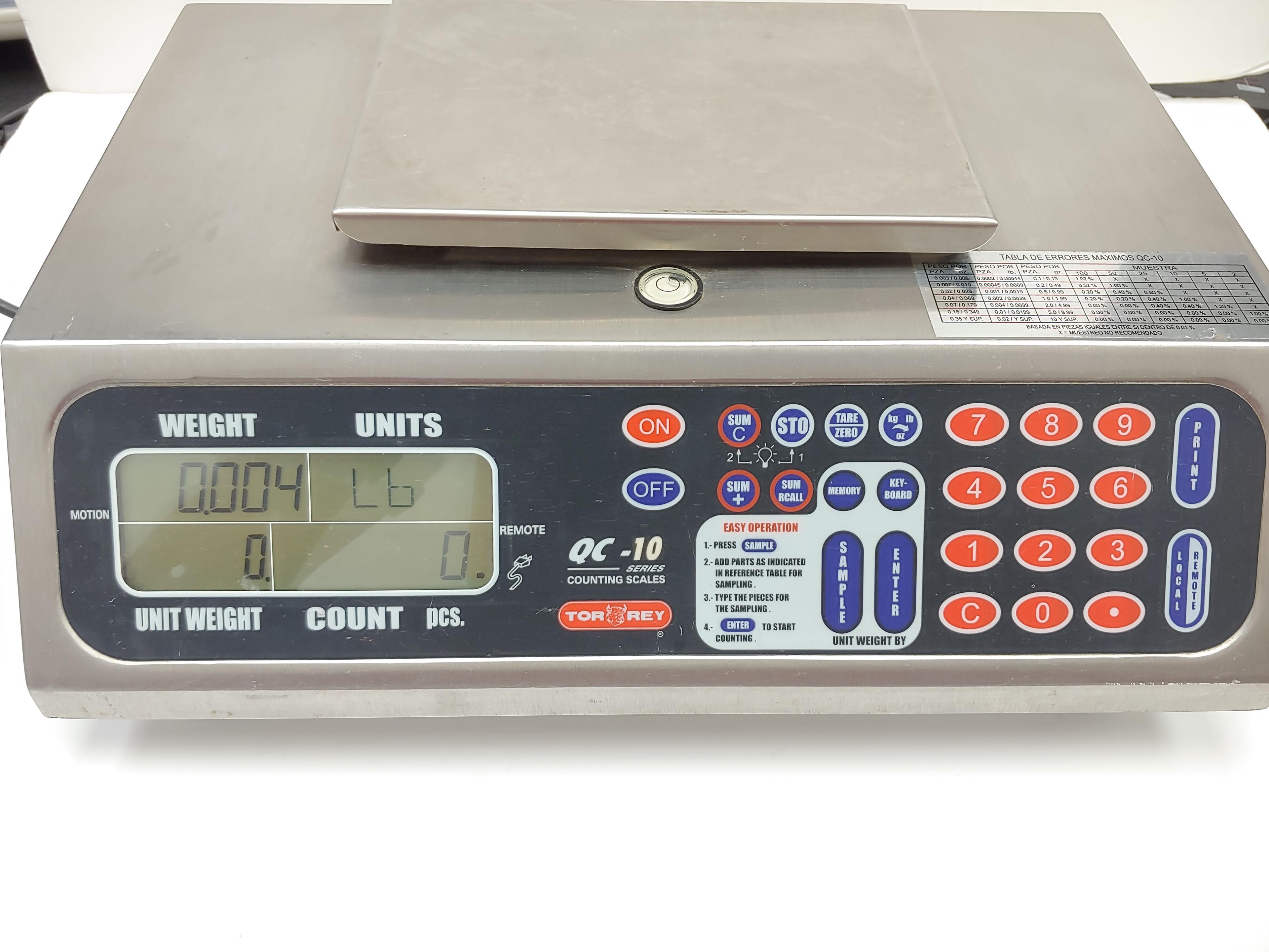 Torrey QC-10 Series Counting Scales Electronic Tabletop with LCD Display with Backlight