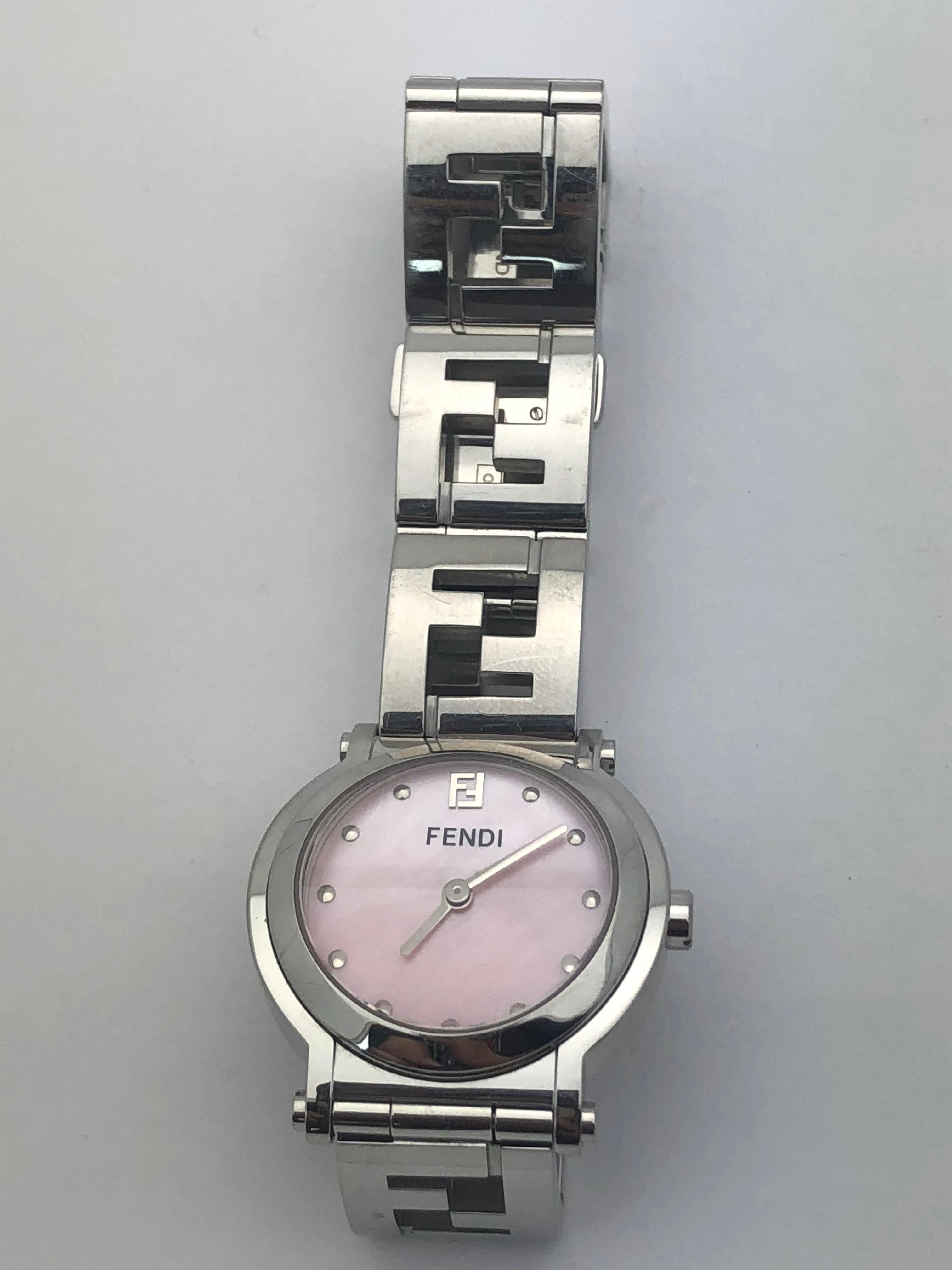 New Womens Fendi Stainless Steel Logo Band Watch Without Box