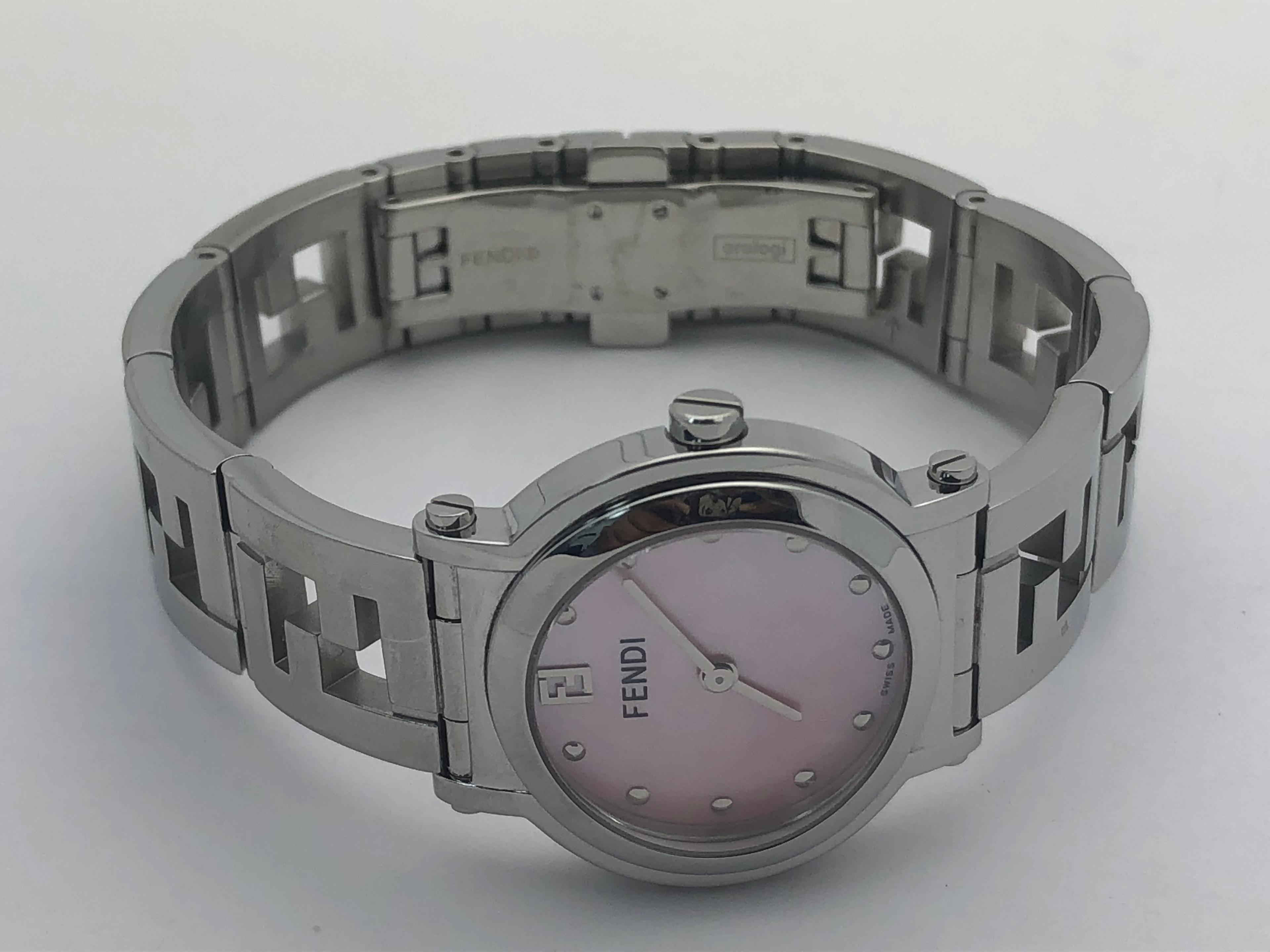 New Womens Fendi Stainless Steel Logo Band Watch Without Box