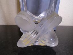 Lalique clear crystal vase.
