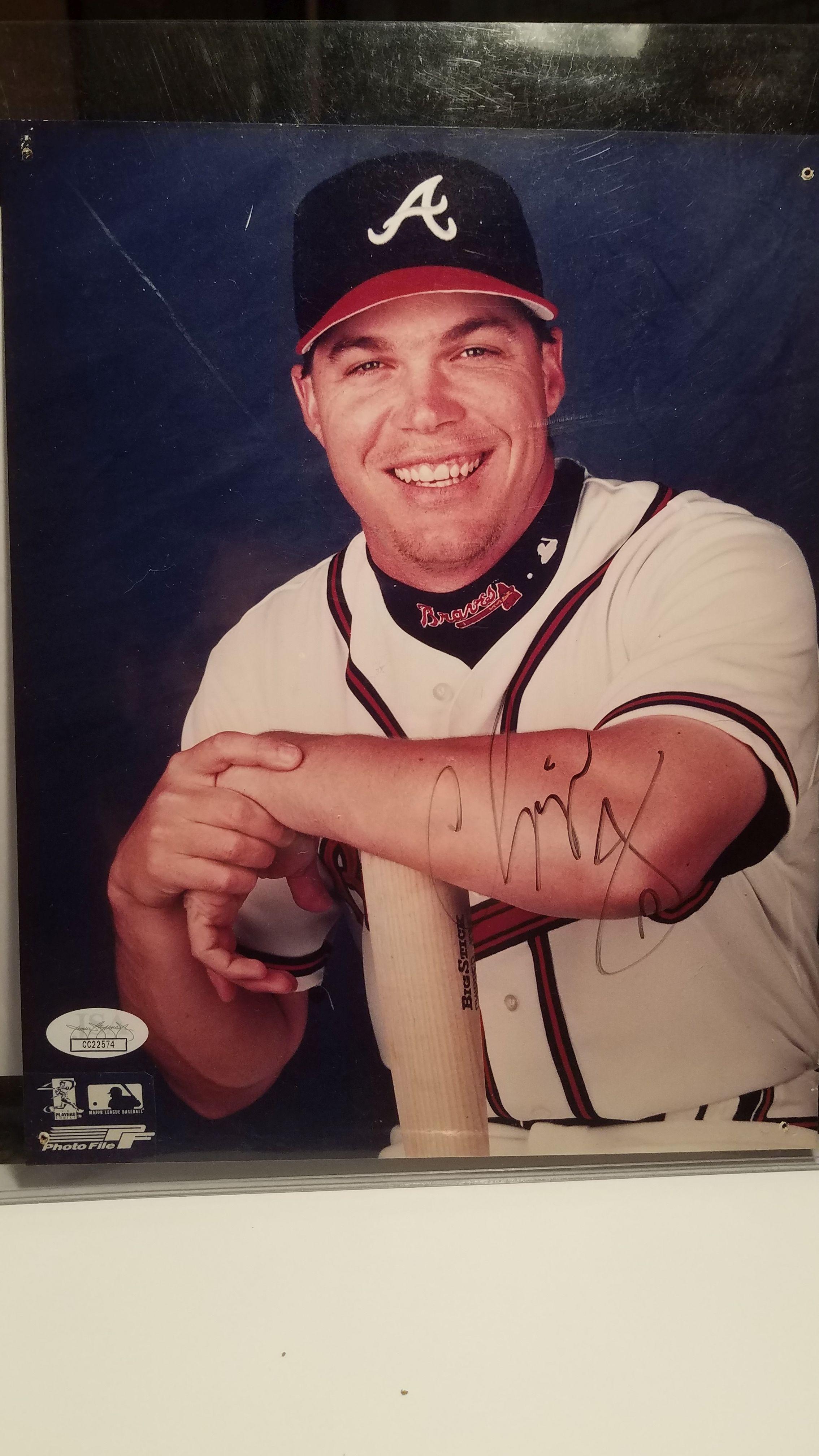 BRAVES CHIPPER JONES SIGNED 8X10 JSA COA