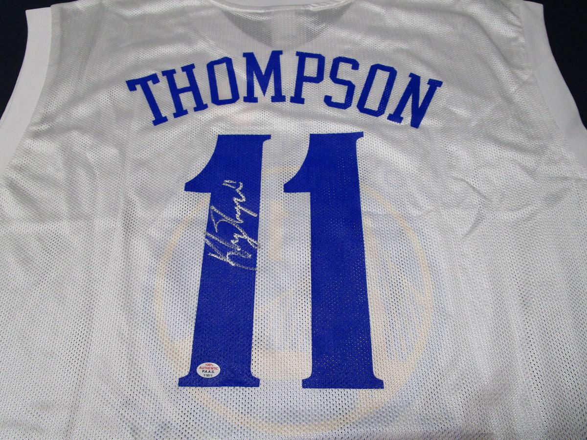 Klay Thompson of the Golden State Warriors Autographed white basketball jersey Certified COA 811