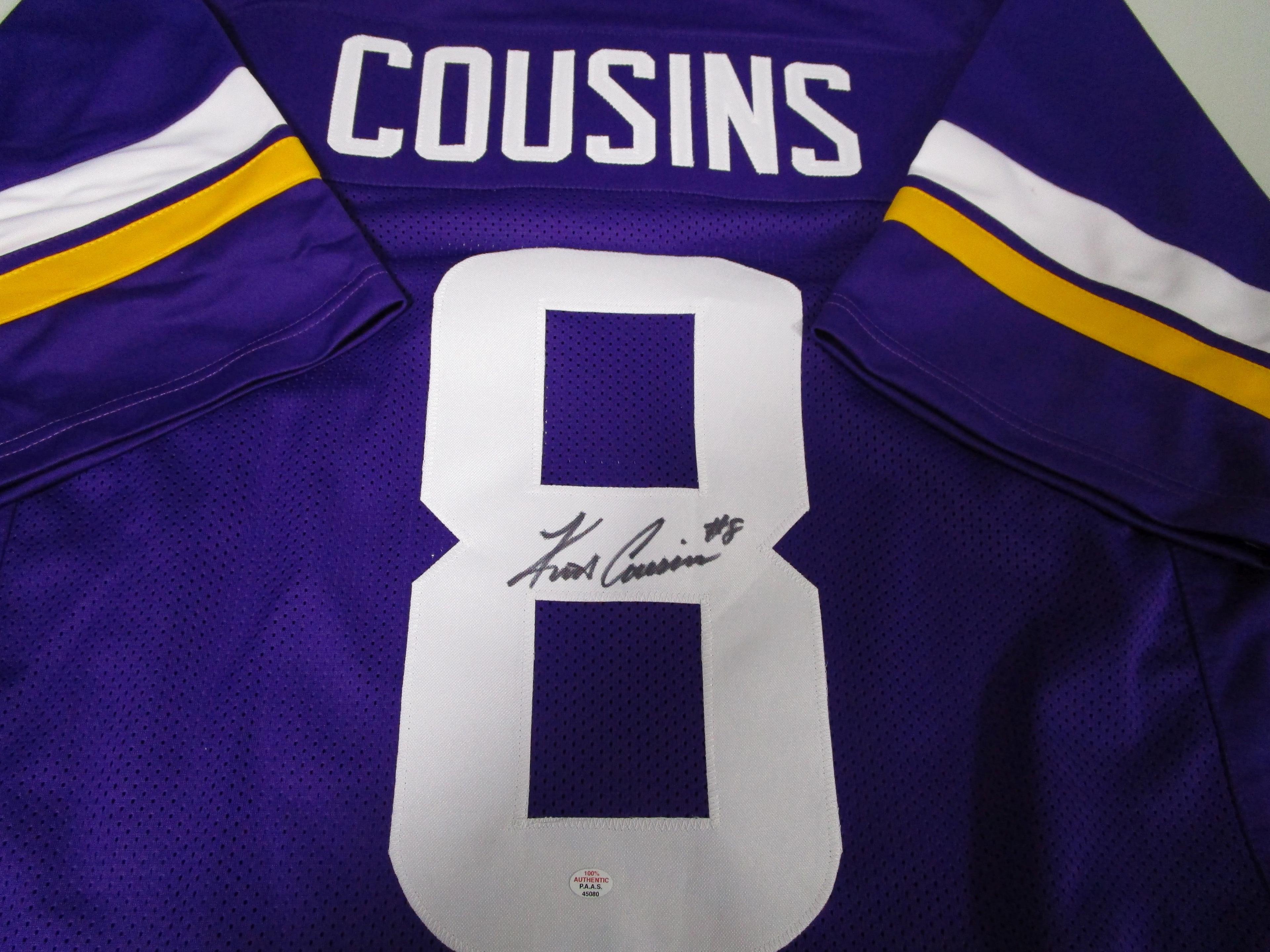 Kirk Cousins of the Minnesota Vikings signed purple football jersey Certified COA 080