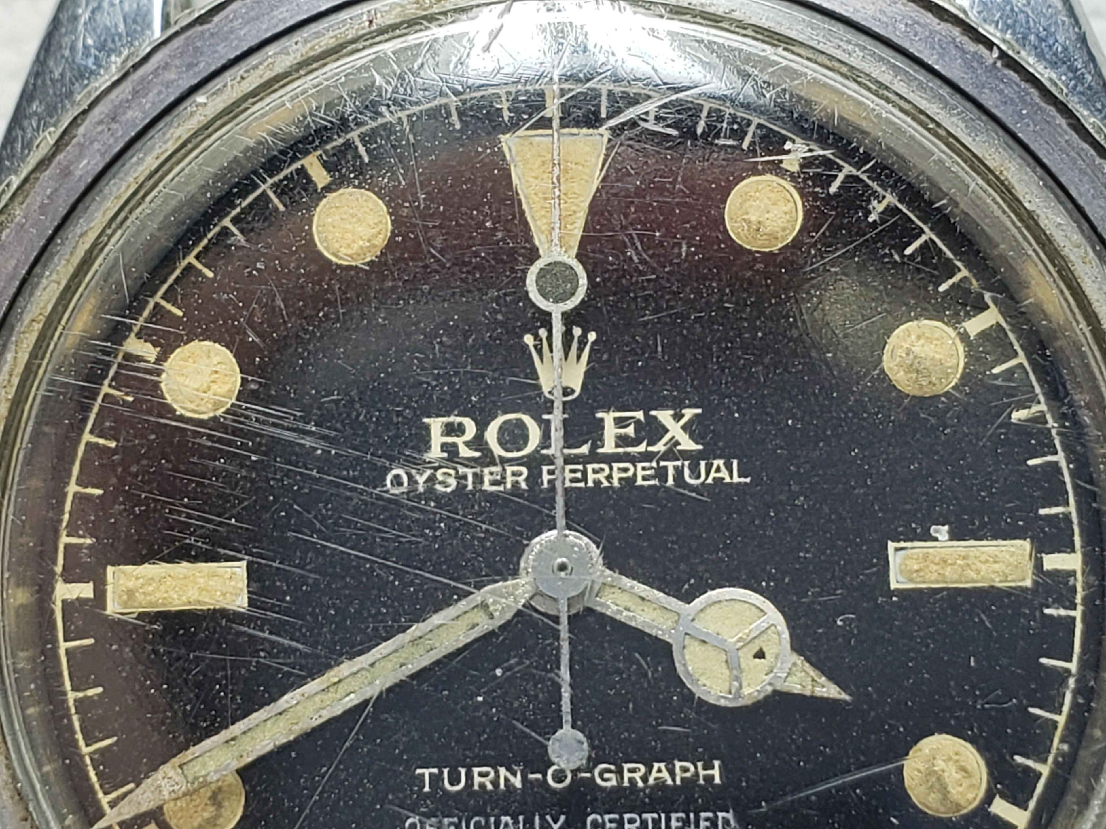 Vintage 50's 60's ROLEX TURN-O-GRAPH 6202 Steel Watch