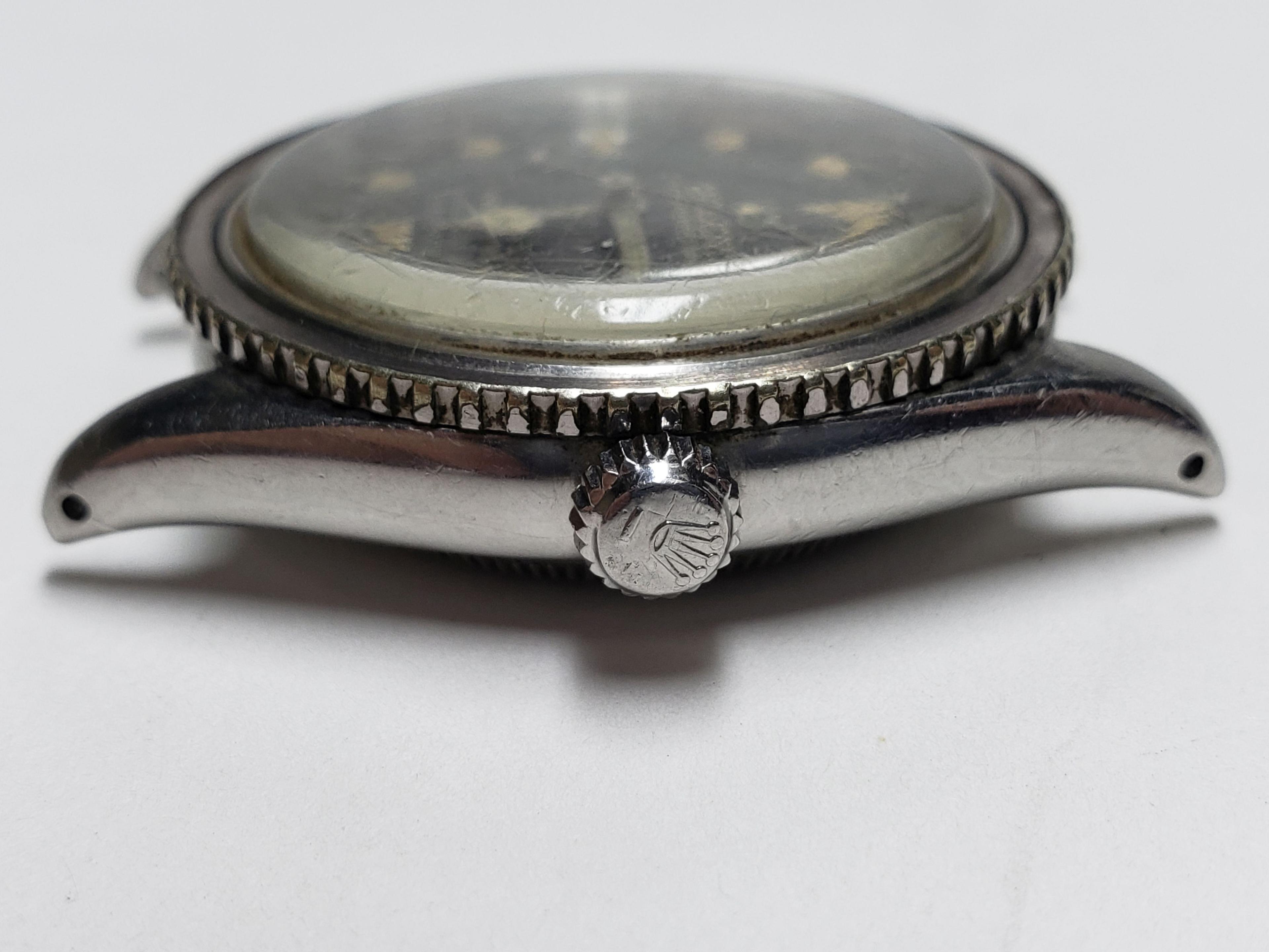 Vintage 50's 60's ROLEX TURN-O-GRAPH 6202 Steel Watch