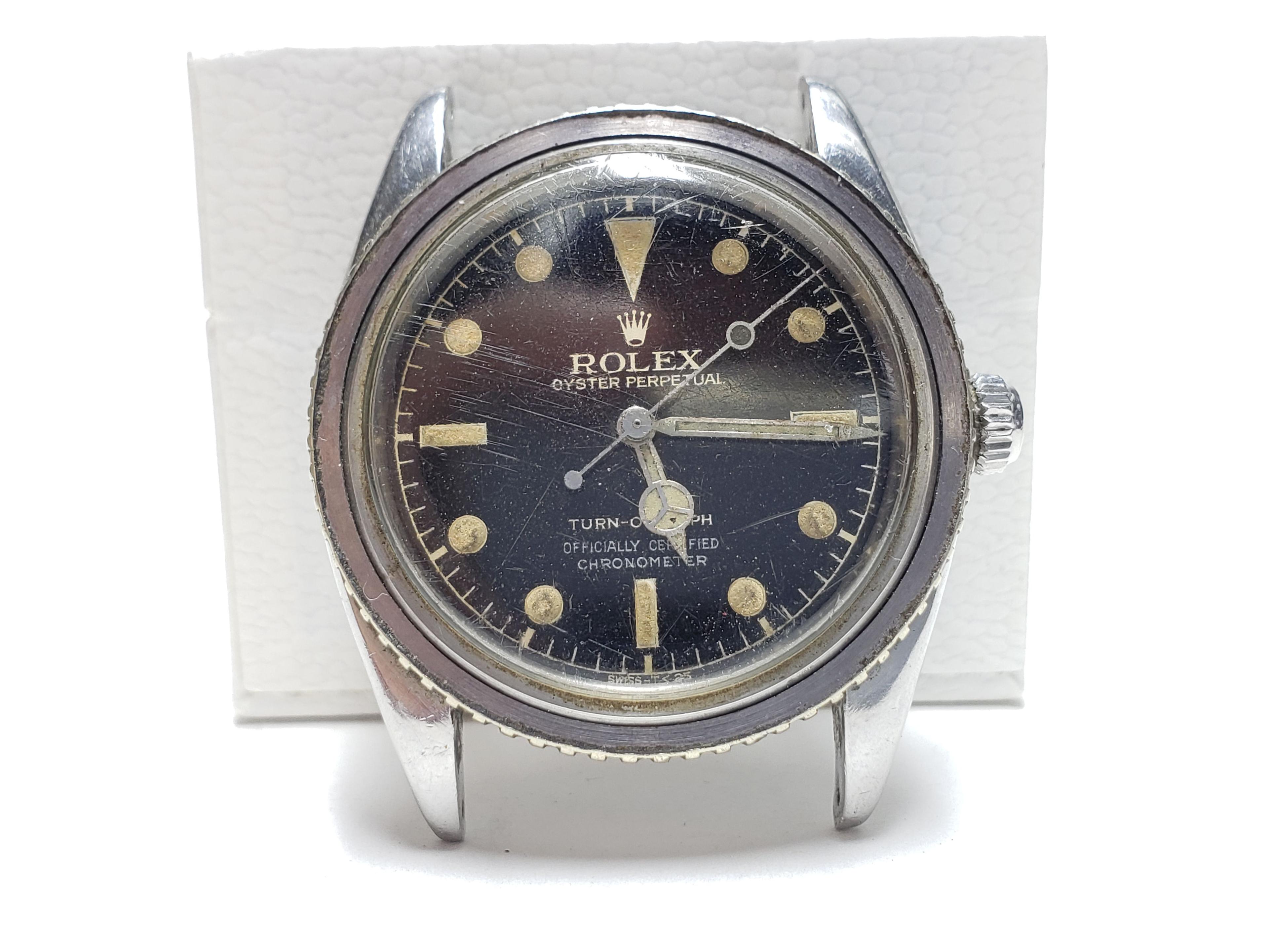 Vintage 50's 60's ROLEX TURN-O-GRAPH 6202 Steel Watch