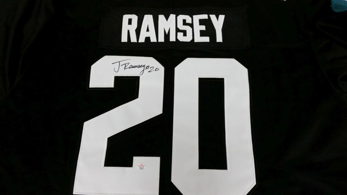 Jalen Ramsey of the Jacksonville Jaguars signed autographed black football jersey COA 236