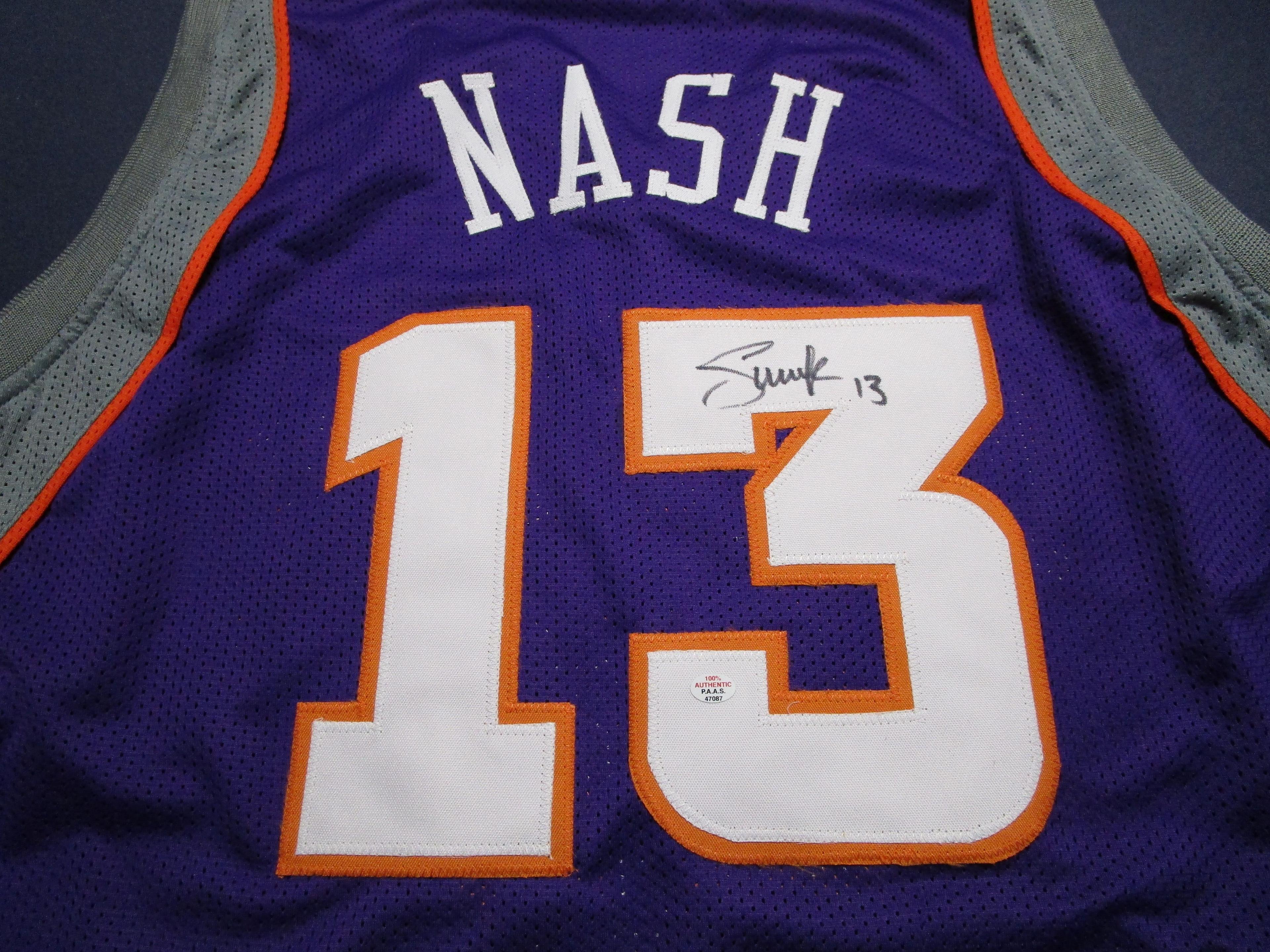 Steve Nash of the Phoenix Suns signed autographed purple basketball jersey PAAS COA 087