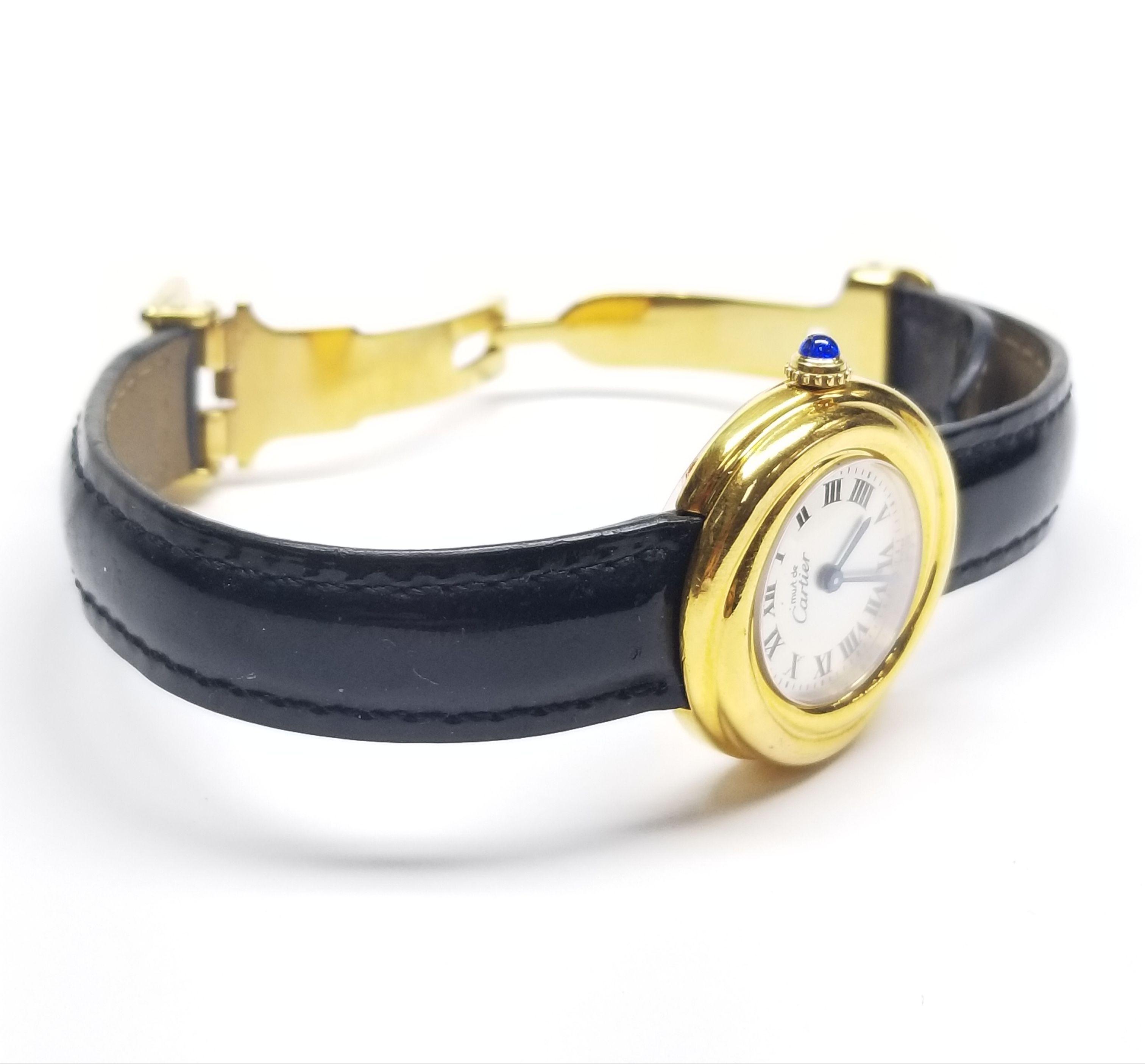 Designer Womens Cartier Gold Quartz  Deployment Buckle Watch