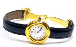 Designer Womens Cartier Gold Quartz  Deployment Buckle Watch