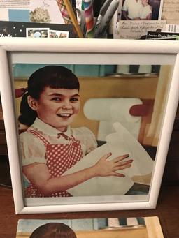 Framed picture and promotional booklet of Kathy "Kitten" Anderson