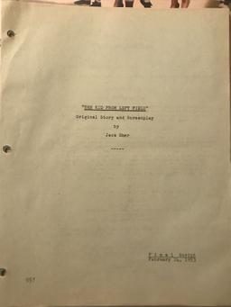 Revision pages of the Final Draft - an original screenplay for "The Kid From Left Field"