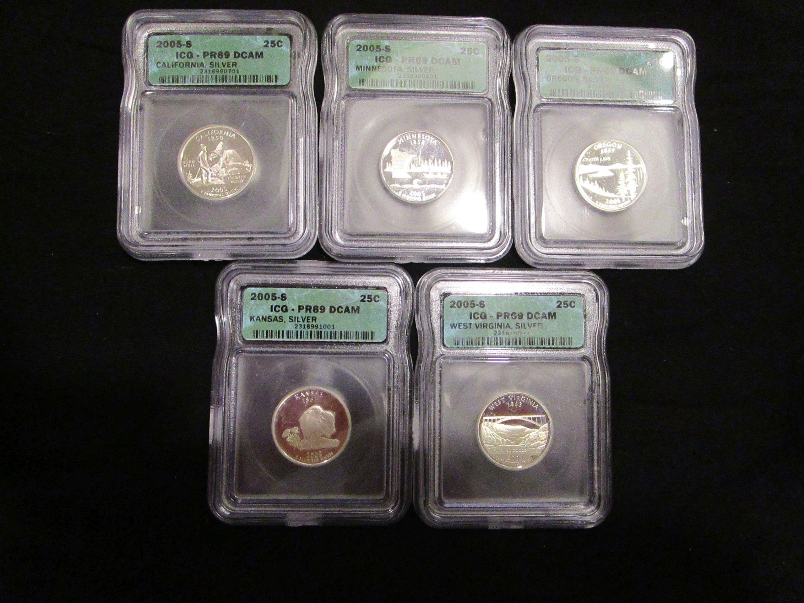 2005S - 5 State Quarters - Silver - PR69 DCAM by ICG