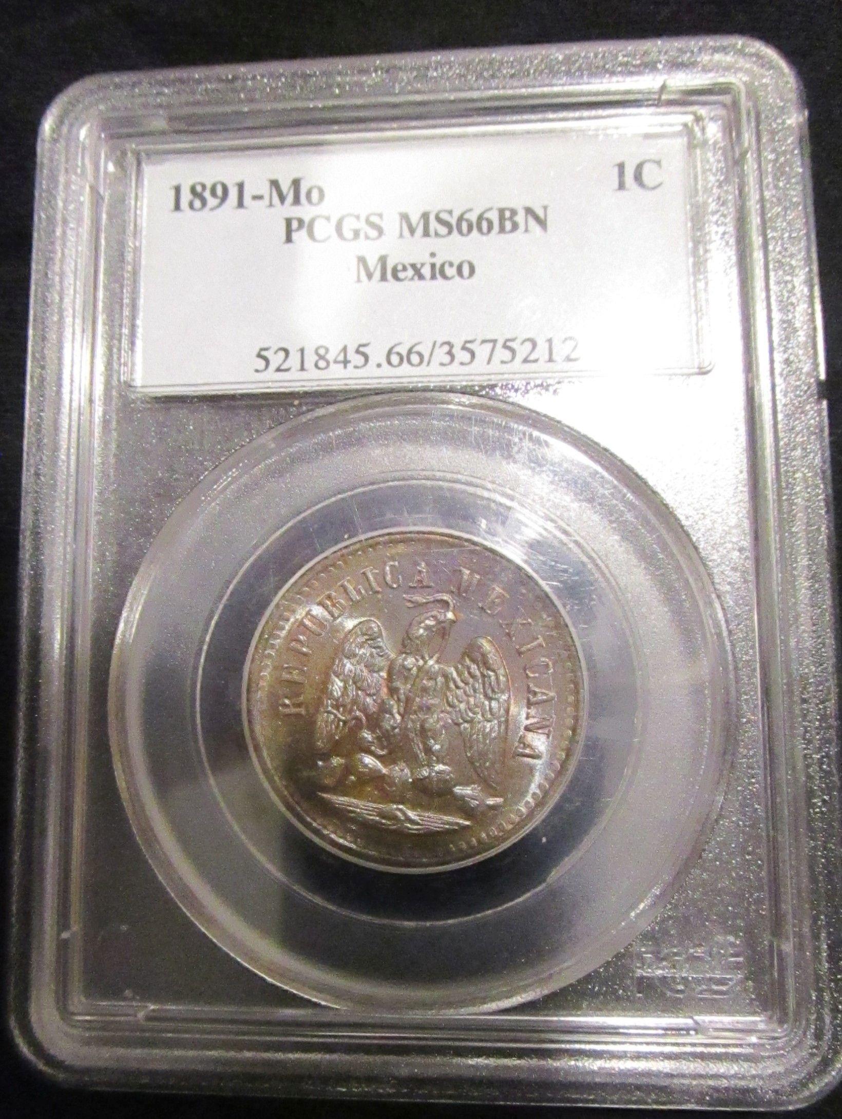 1891-MO Mexico 1 cent - Graded MS66bn by PCGS