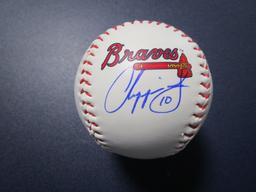 Chipper Jones of the Atlanta Braves signed autographed logo baseball ERA COA 033