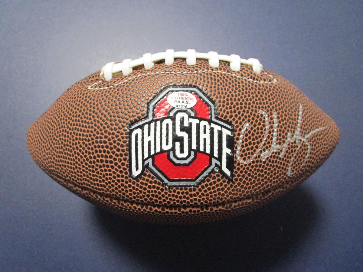 Urban Meyer of the OSU Buckeyes signed autographed mini logo football PAAS COA 316