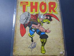 Stan Lee Mighty Thor signed autographed 11.5 x 16 metal sign PAAS COA 510