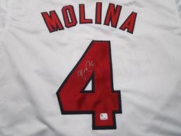 Yadier Molina of the St Louis Cardinals signed autographed baseball jersey GA COA 385