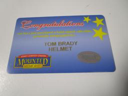 Tom Brady of the New England Patriots signed full size football helmet Mounted Memories COA