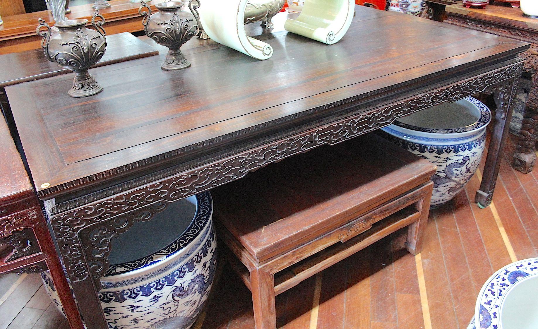 Vintage Rosewood hand carved painter's table