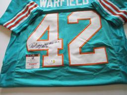 Paul Warfield, NFL Hall of Fame, Miami Perfect Season, Autographed Jersey w COA