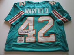 Paul Warfield, NFL Hall of Fame, Miami Perfect Season, Autographed Jersey w COA