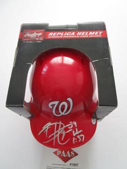 Bryce Harper, Washington Nationals, 6 time All star,Autographed Mini Helmet w COA