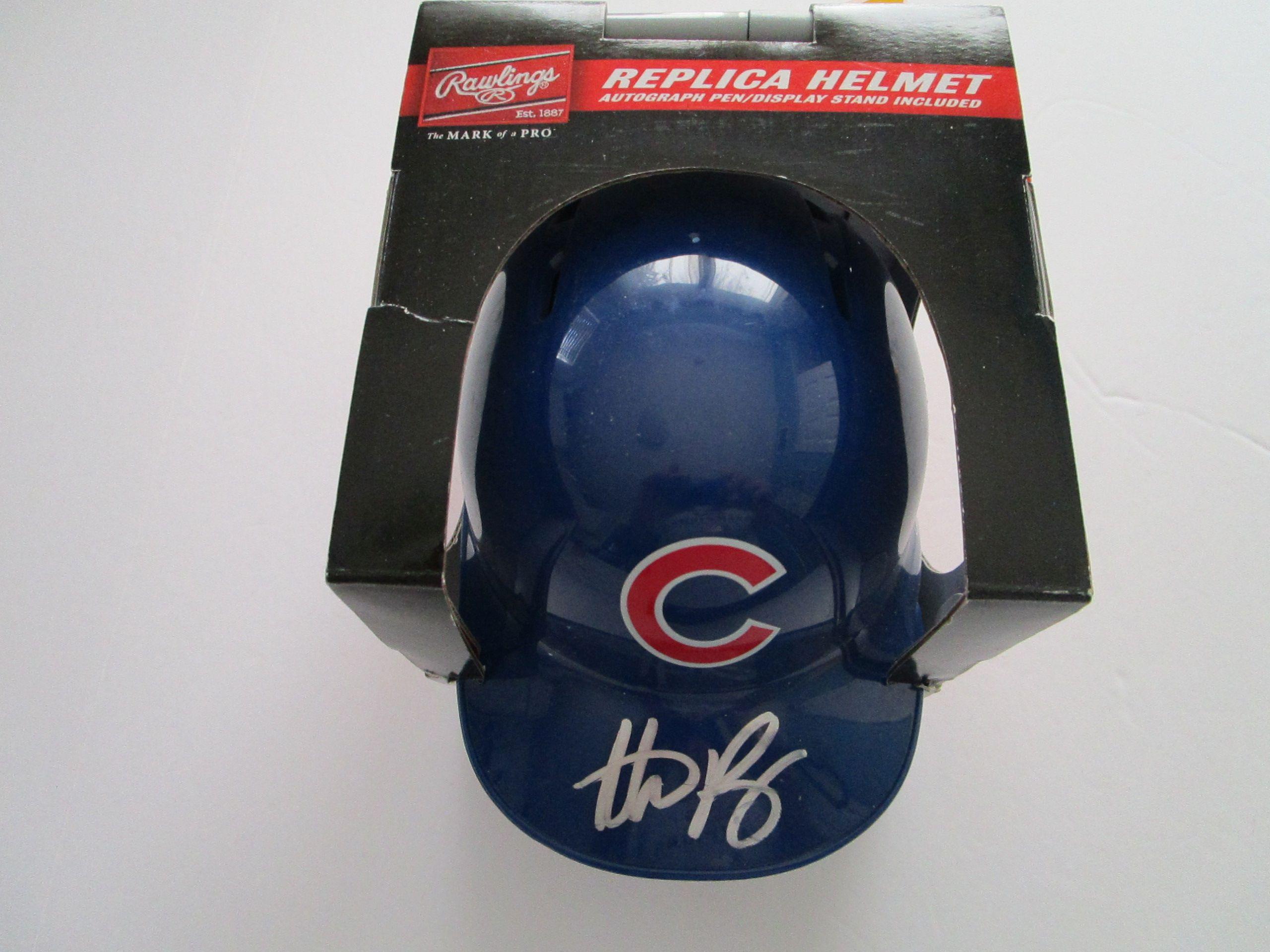 Anthony Rizzo, Chicago Cubs, 3 time All star - Autographed Mini Helmet w COA