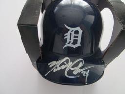 Miguel Cabrera, Detroit Tigers, 11 Time All Time, Triple Crown, Autographed Mini Helmet w COA