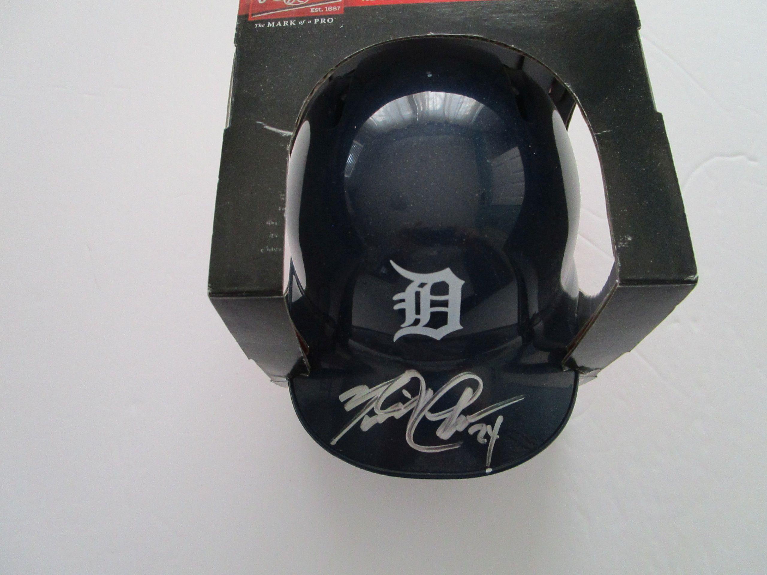 Miguel Cabrera, Detroit Tigers, 11 Time All Time, Triple Crown, Autographed Mini Helmet w COA