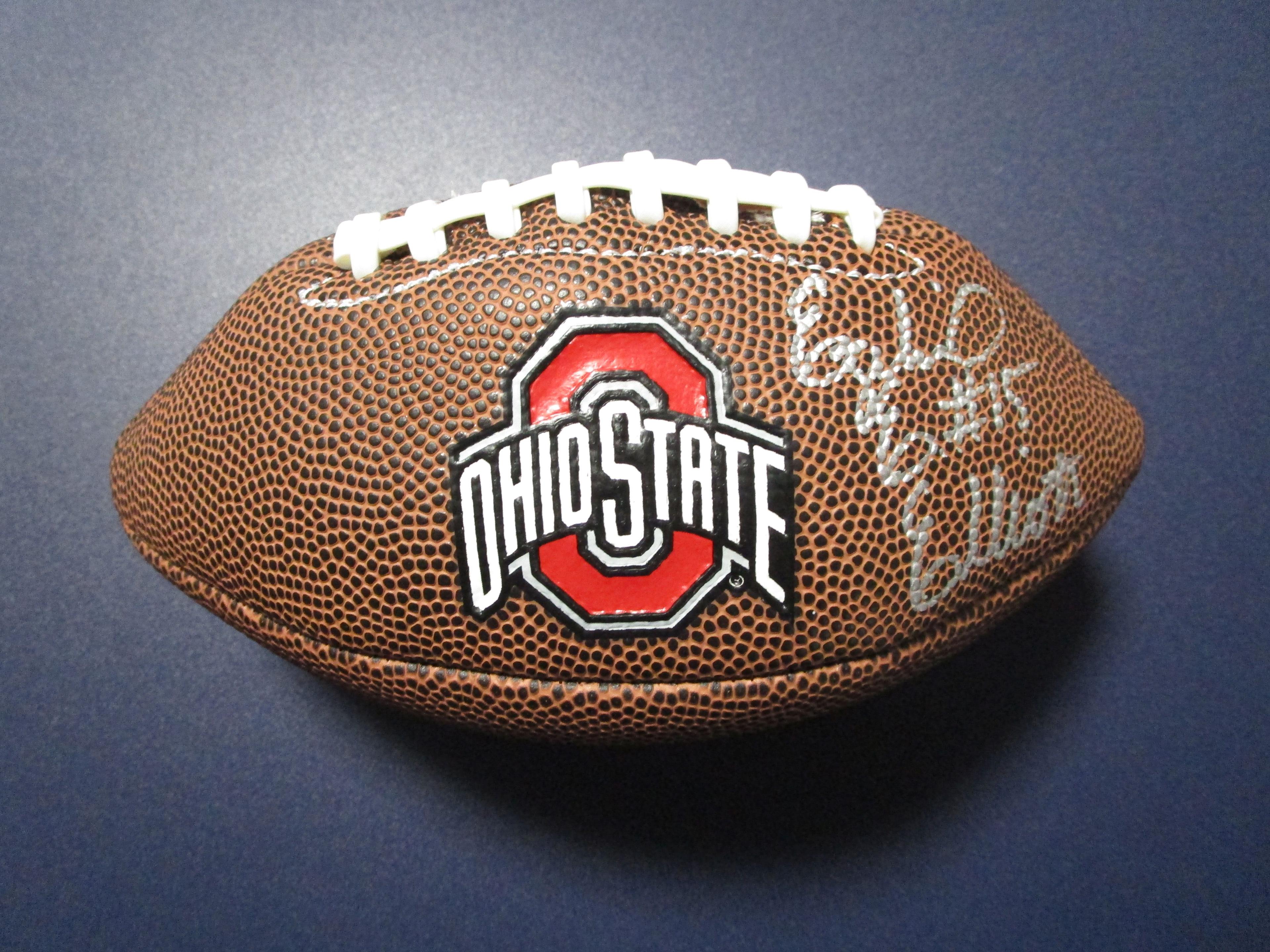 Ezekiel Elliott of the OSU Buckeyes signed autographed mini logo football PAAS COA 301