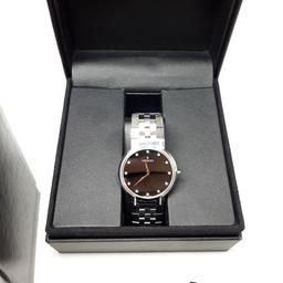 Designer MOVADO Faceto Diamond Bezel and Diamond Dial Men's Watch with Box