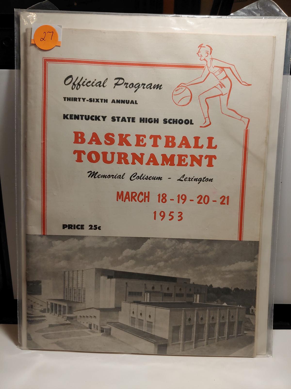 VINTAGE 1953 BASKETBALL PROGRAM KENTUCKY EX CELLENT CONDITION