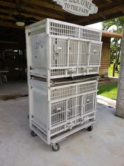 Large Zoo Animal Dog Cat Monkey Aluminum Cages on Wheels