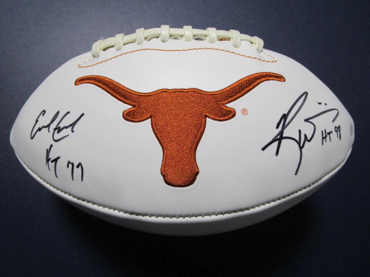 Ricky Williams Earl Campbell of the Texas Longhorns signed autographed logo football PAAS COA 624