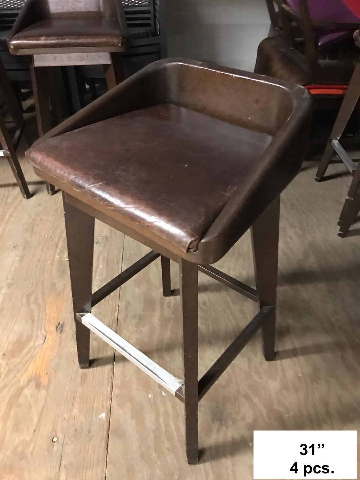 4 Wood Barstools