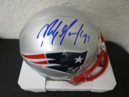 Rob Gronkowski of the New England Patriots signed autographed mini football helmet PAAS COA 487