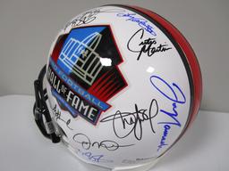 Troy Aikman Jerome Bettis Brett Favre and others signed full size Hall of Fame helmet PAAS LOA 347