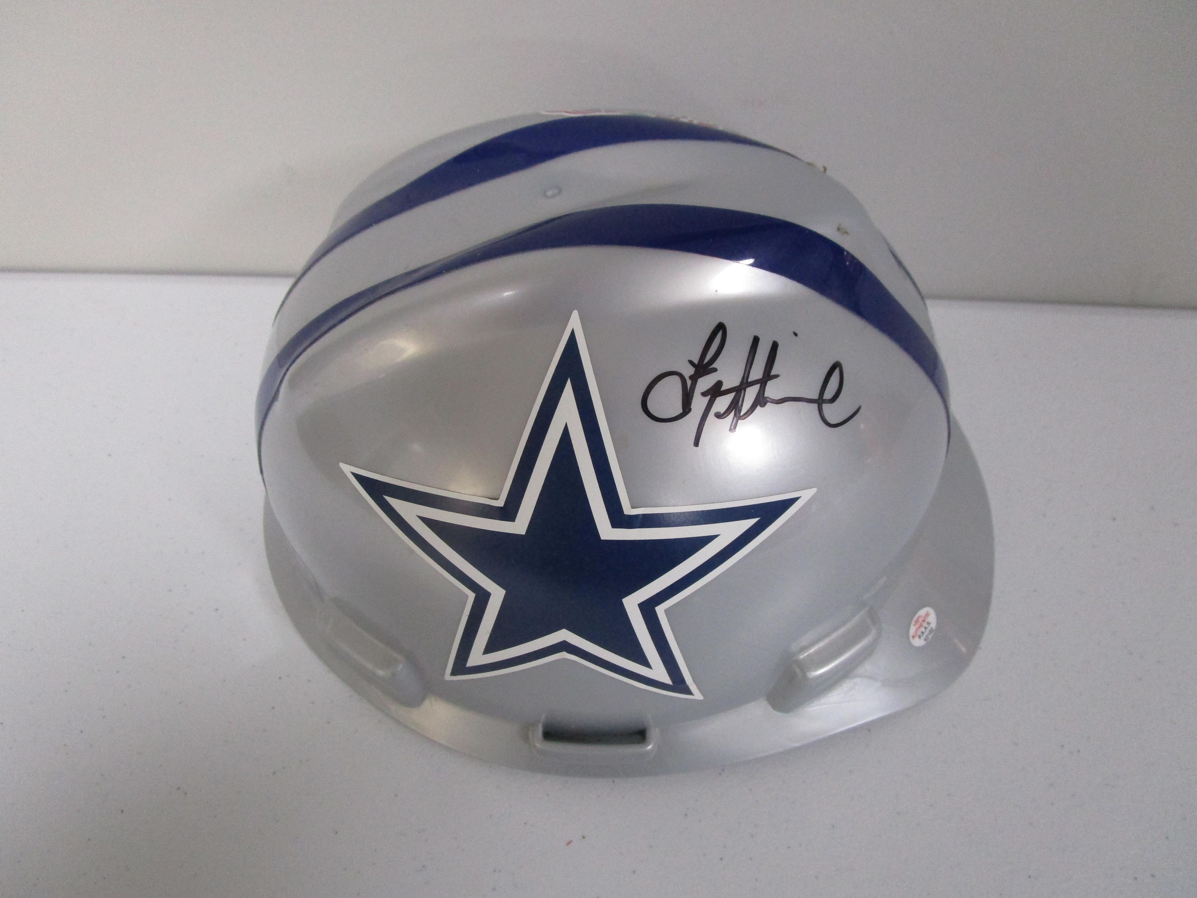 Troy Aikman of the Dallas Cowboys signed Super Bowl XXVII team logo hard hat PAAS COA 102