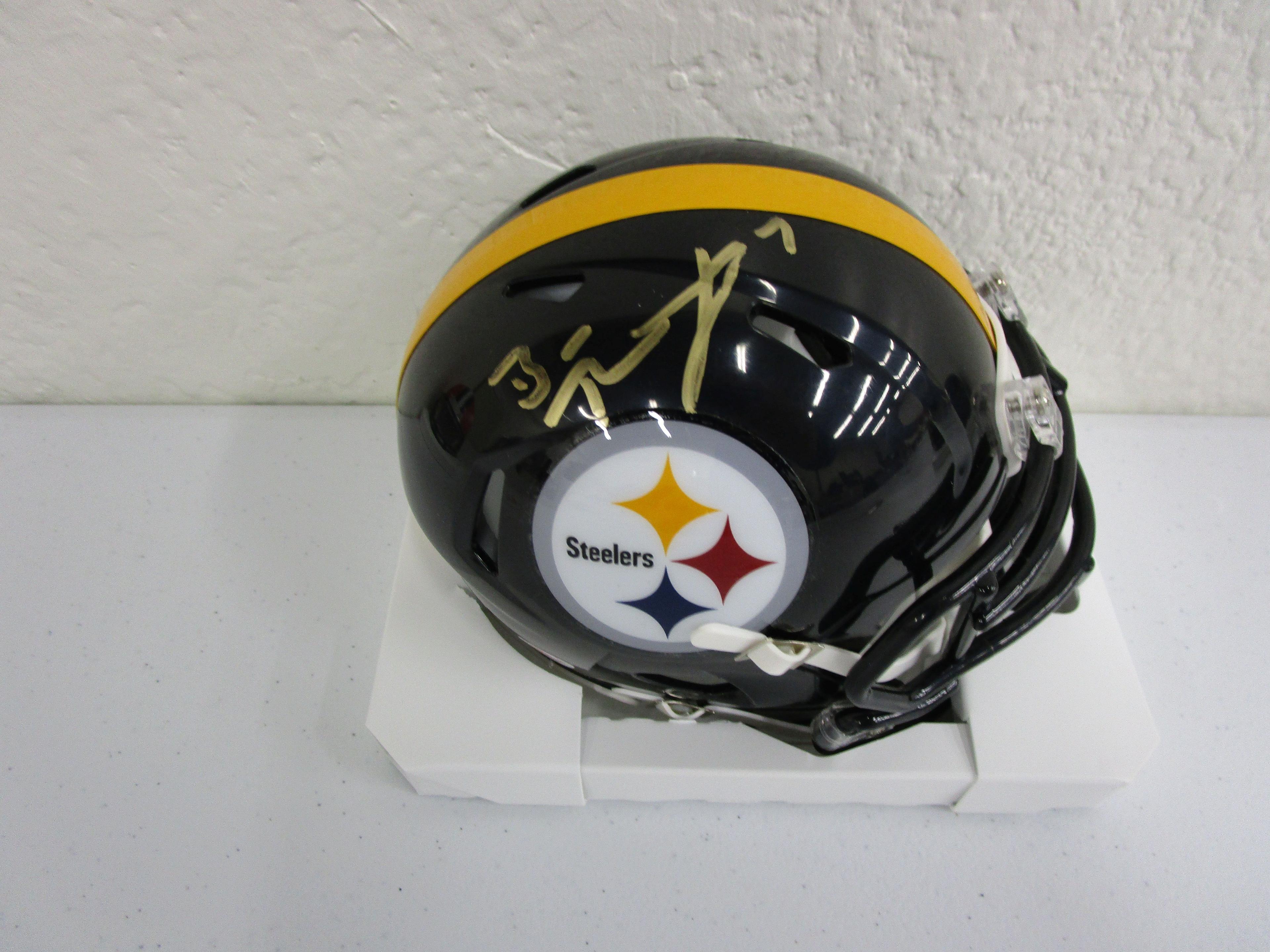 Ben Roethlisberger of the Pittsburgh Steelers signed autographed mini football helmet PAAS COA 341