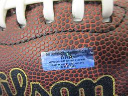 Danny Amendola of the New England Patriots signed autographed brown football AAA COA 030