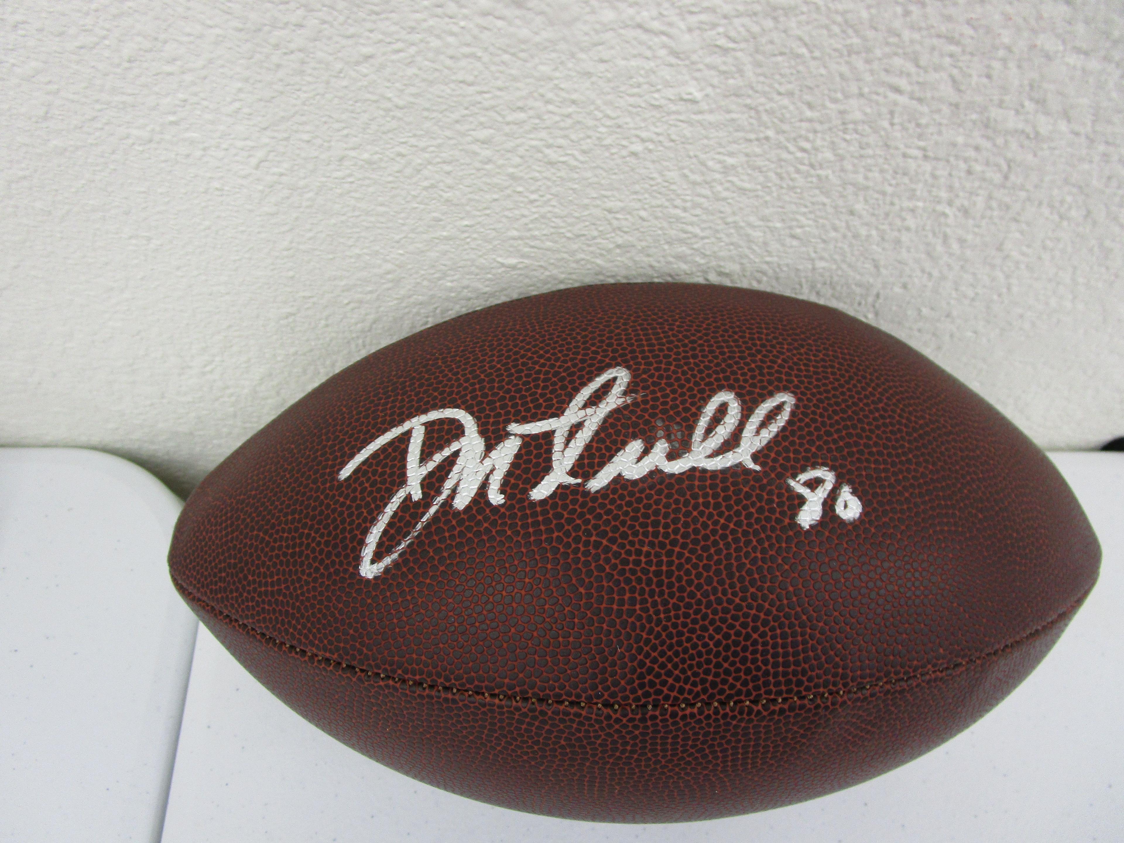 Danny Amendola of the New England Patriots signed autographed brown football AAA COA 030